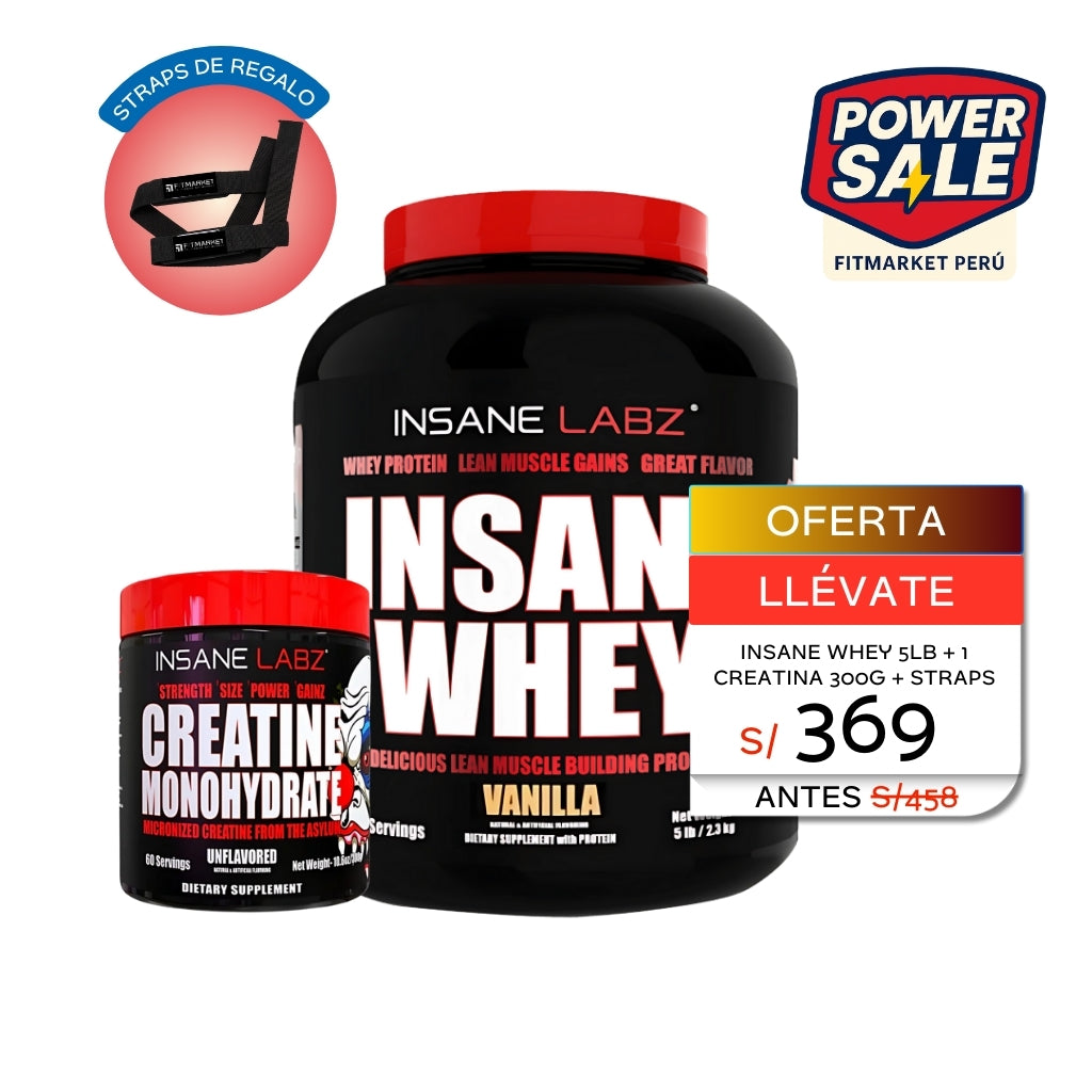 INSANE WHEY 5LB + CREATINA MICRONIZADA 300G - INSANE LABZ