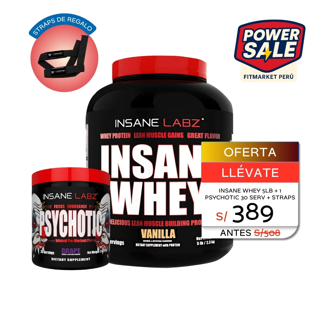 INSANE WHEY 5LB + PRE ENTRENO 30 SERV - INSANE LABZ