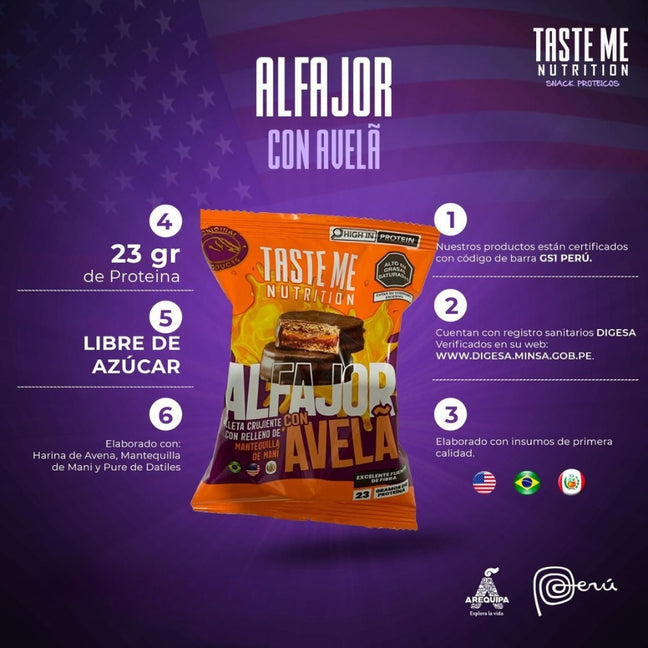 Alfajor proteico con avena sabor queso helado 80g - Taste Me Nutrition