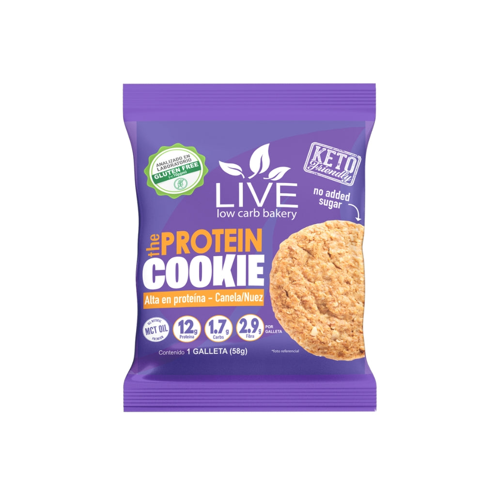 Galleta proteica y keto firendly sabor canela con nuez - Kausana
