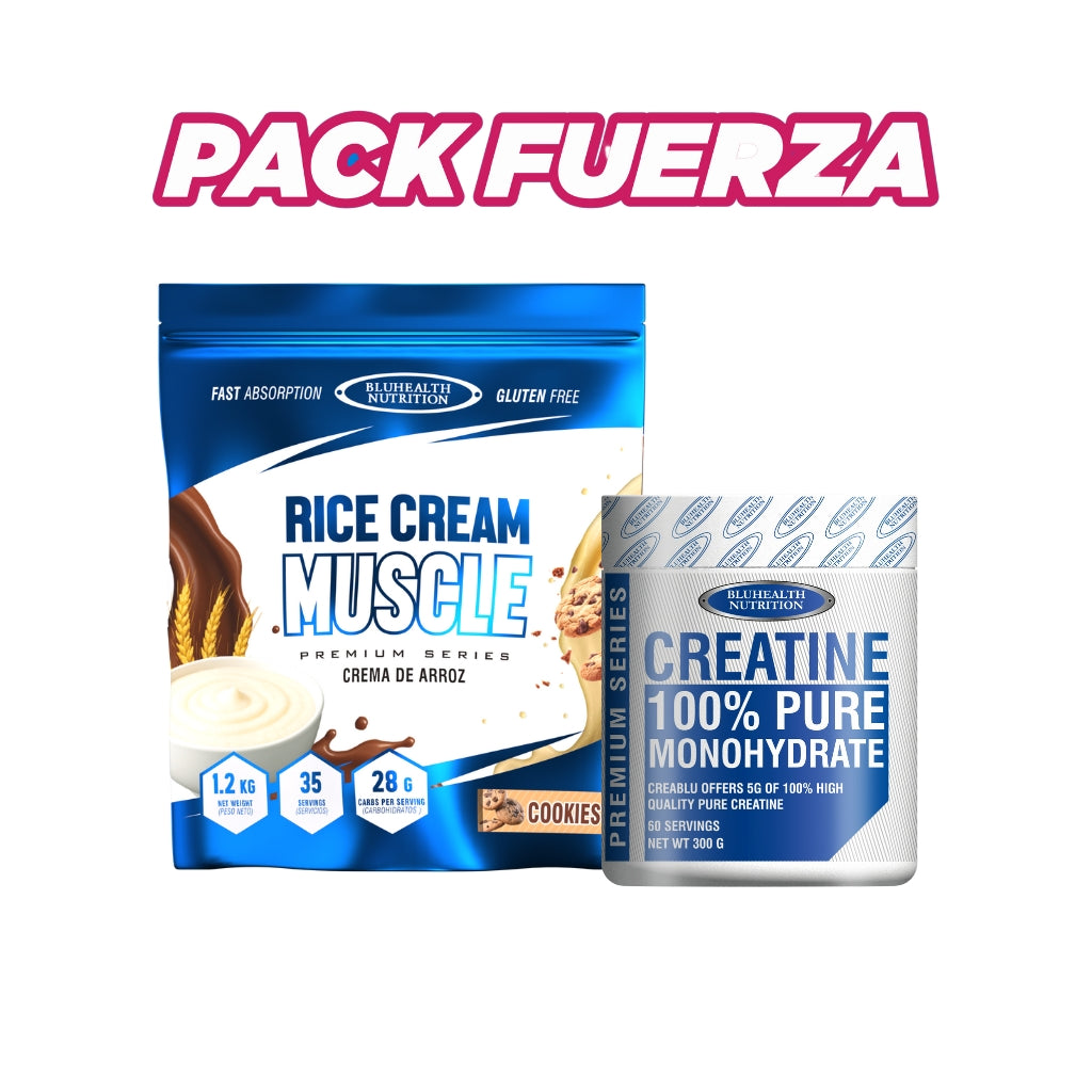 CREMA DE ARROZ 1,2KG + CREATINA MONOHIDRATADA 300G - BLUHEALTH NUTRITION