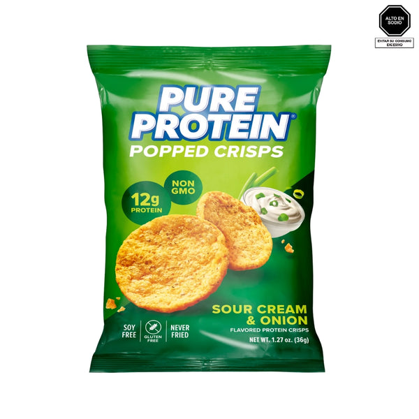 Popped crisps sabor sour cream & onion 36g - Pure Protein