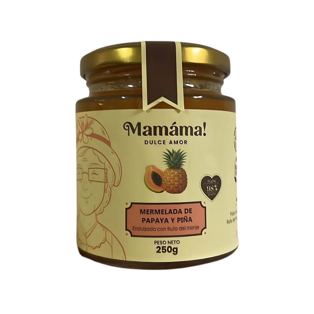 Mermelada de papaya y piña endulzada con fruto del monje  - Mamáma!