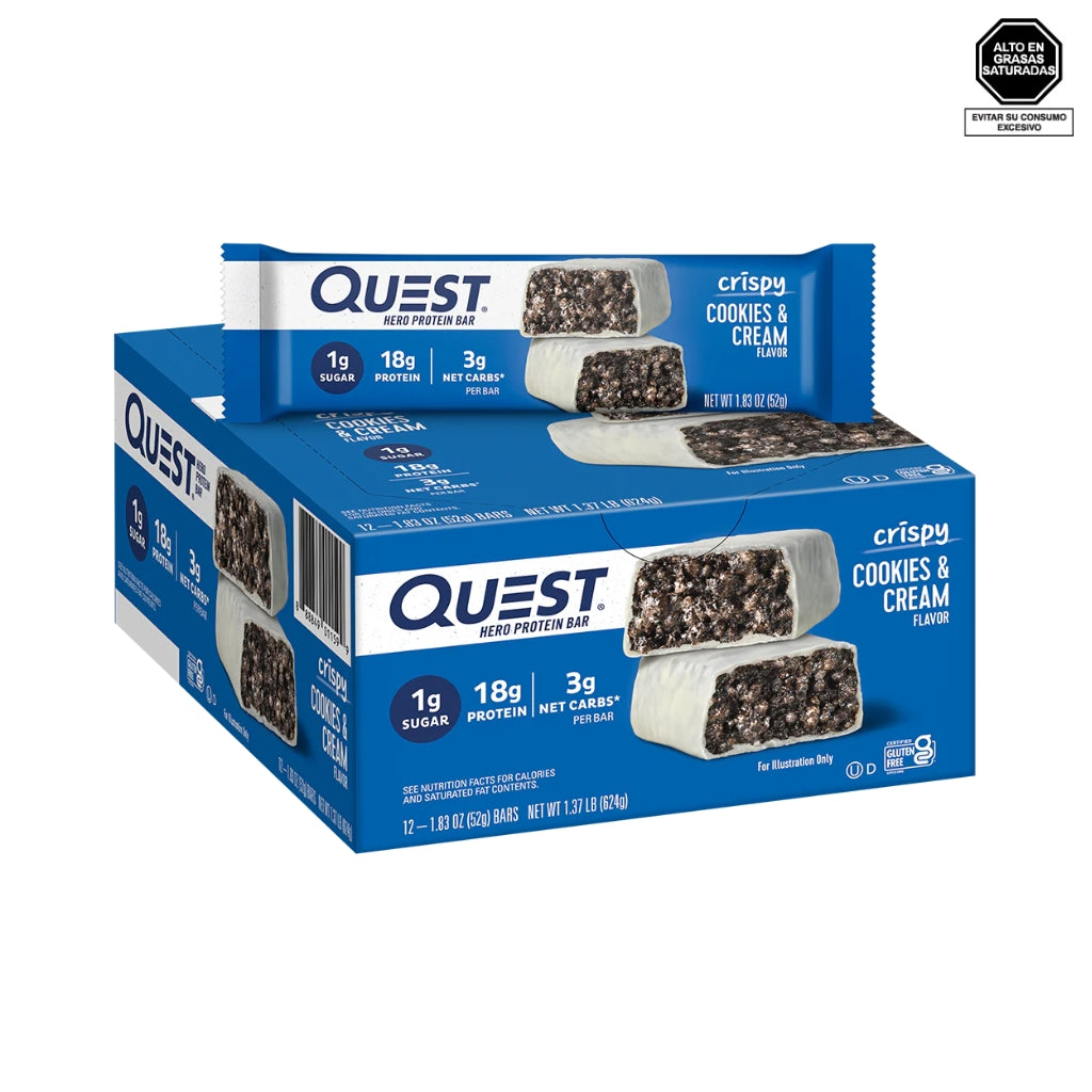 Barra de proteína crispy sabor cookies and cream - QUEST