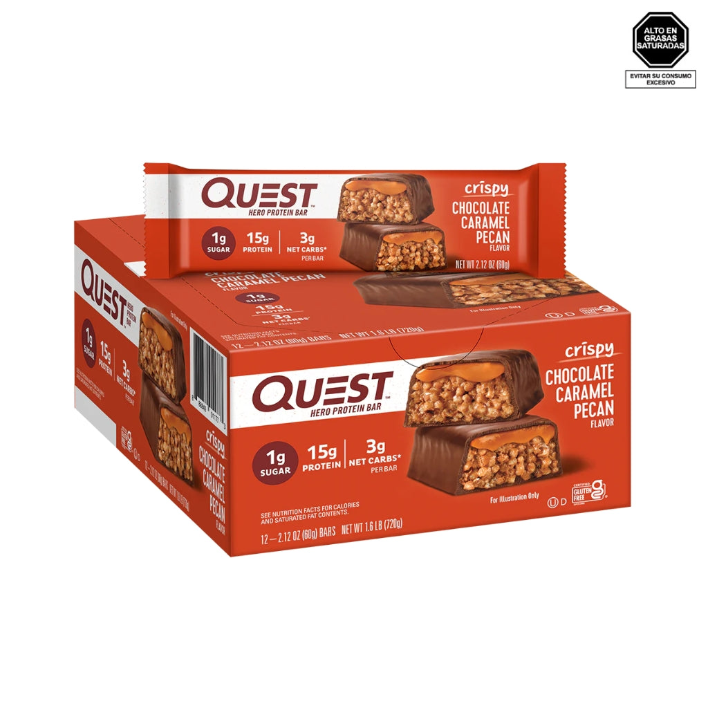 Barra de proteína crispy sabor chocolate caramel pecan - QUEST