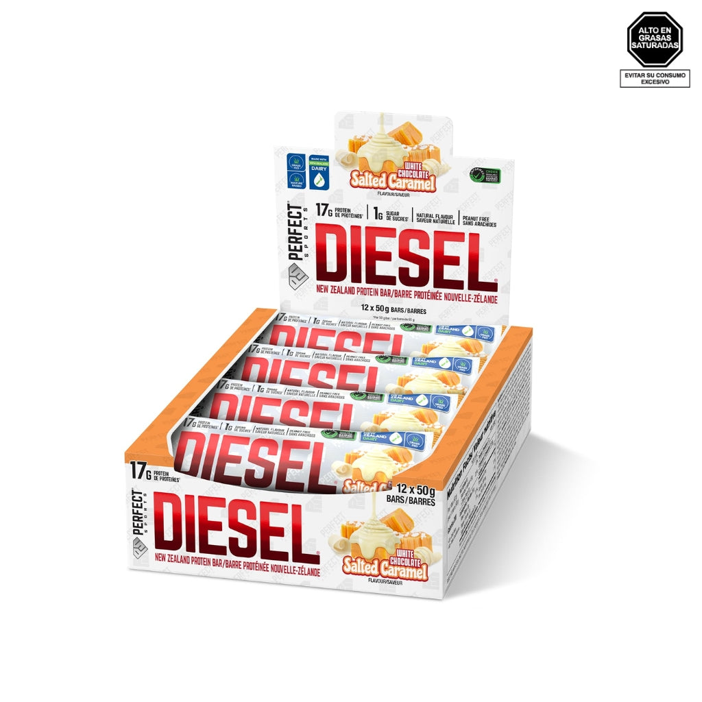 Barra de proteína DIESEL sabor white chocolate salted caramel 50g - Perfect Sports