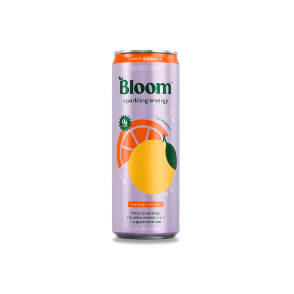 Bloom Energy bebida gasificada sin azúcar sabor juicy orange 12 oz - Bloom