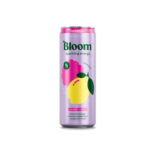Bloom Energy bebida gasificada sin azúcar sabor raspberry lemon 12 oz - Bloom