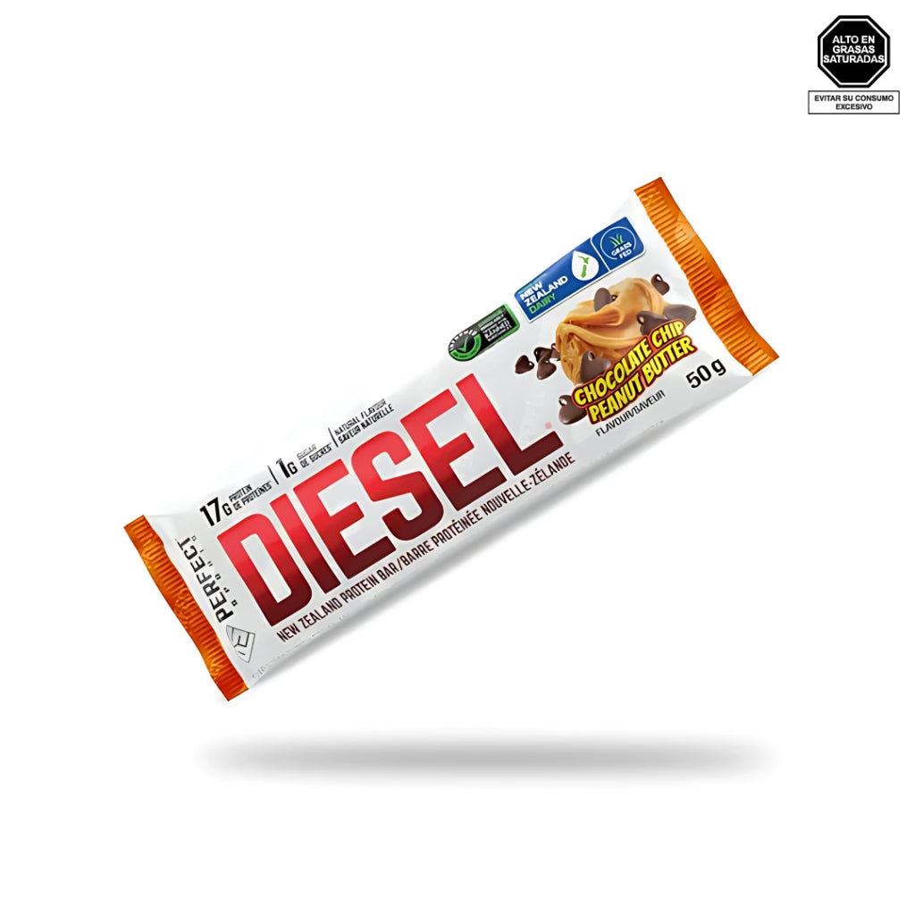 Barra de proteína DIESEL sabor chocolate chip peanut butter 50g - Perfect Sports