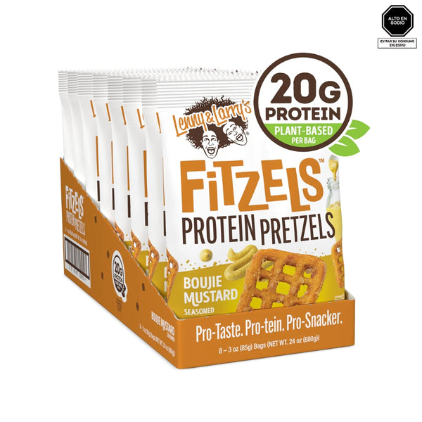 Pretzel proteico sabor Boujie Mustard 85g - Lenny and Larry's