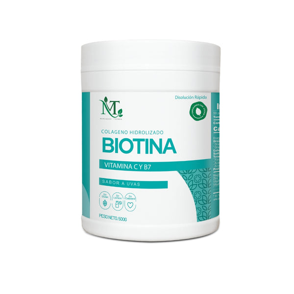 COLAGENO HIDROLIZADO CON BIOTINA 500G - MT
