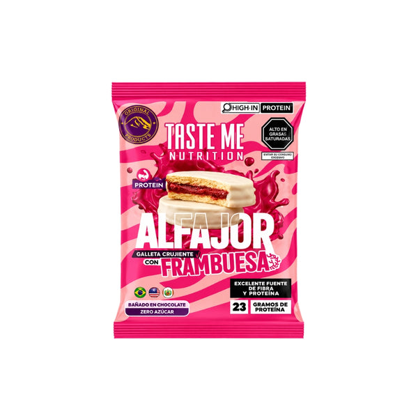 Alfajor proteico con avena sabor frambuesa 80g - Taste Me Nutrition