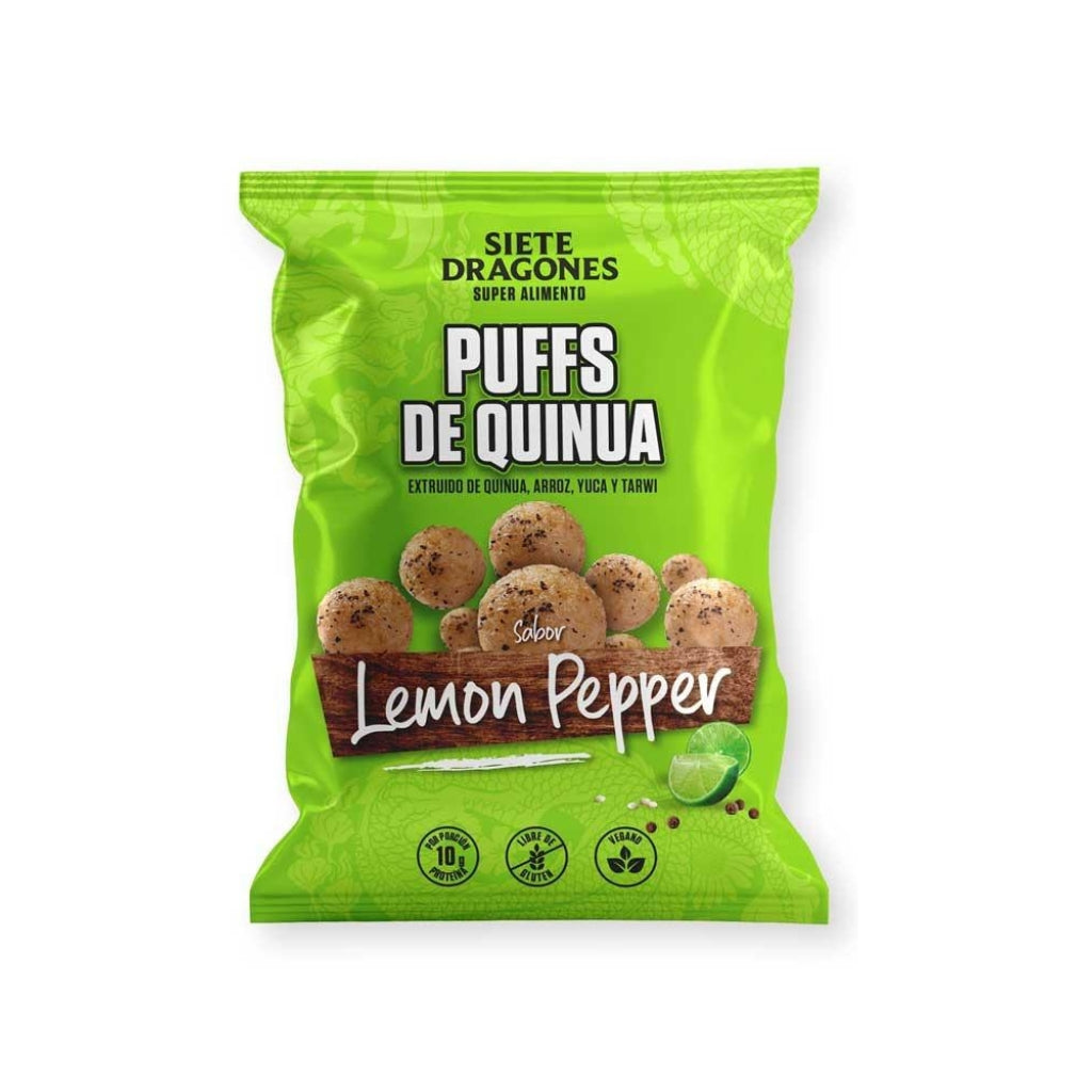 Puffs de quinua sabor Lemon Pepper - Siete Dragones
