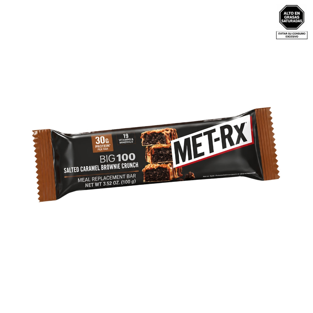 Barra de proteína BIG100 sabor Caramel Brownie Crunch 100g - Met Rx