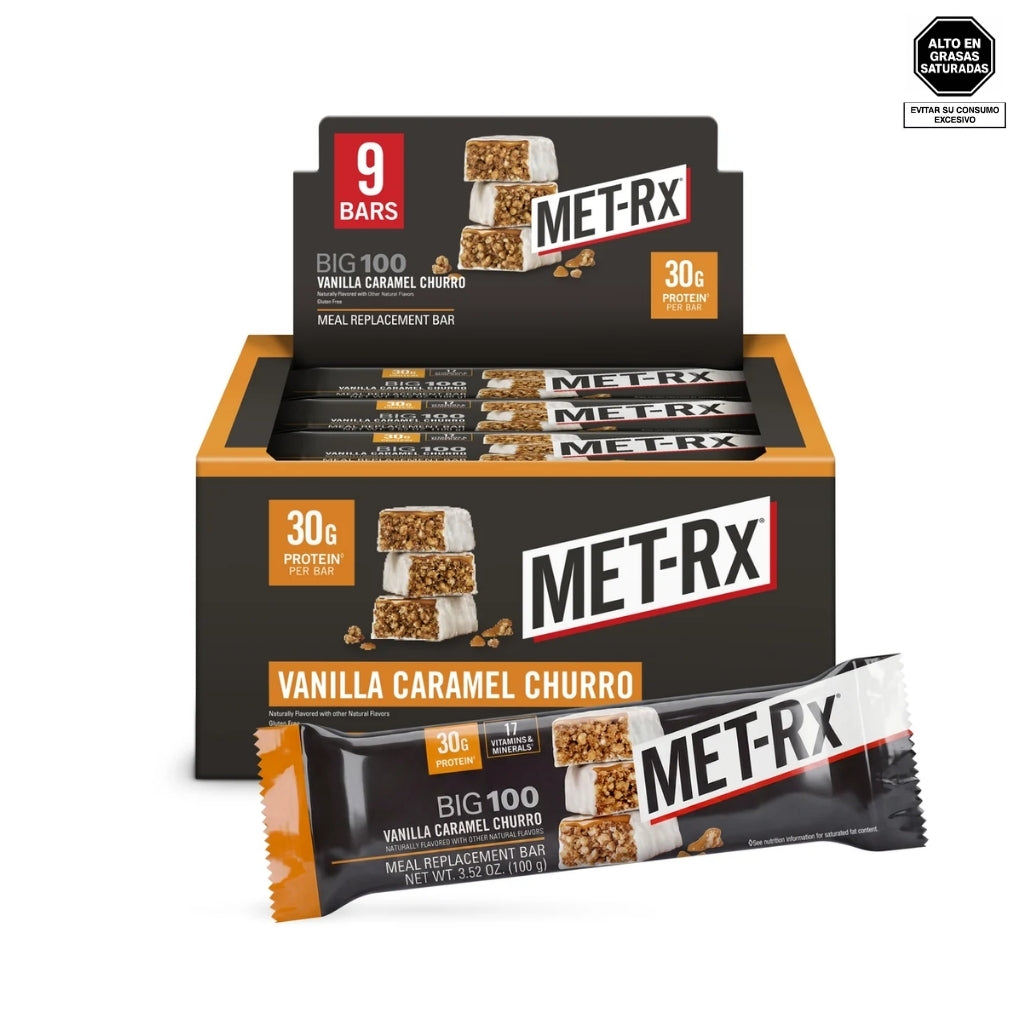 Barra de proteína BIG100 sabor Vanilla Caramel Churro 100g - Met Rx