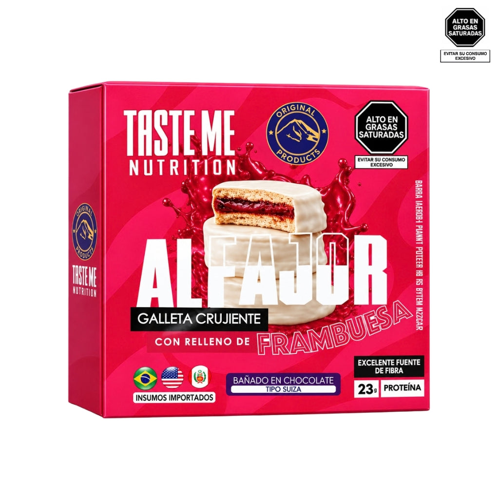 Alfajor proteico con avena sabor frambuesa 80g - Taste Me Nutrition