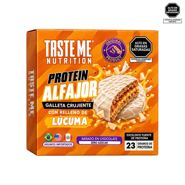 Alfajor proteico con avena sabor lúcuma 80g - Taste Me Nutrition