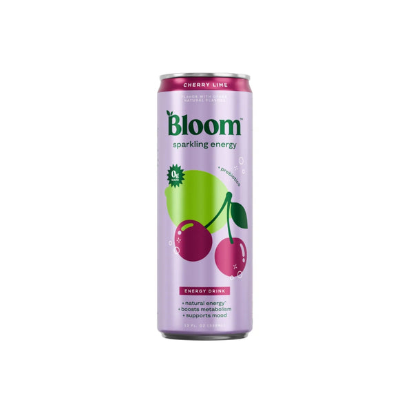 Bloom Energy bebida gasificada sin azúcar sabor Cherry Lime 12 oz - Bloom