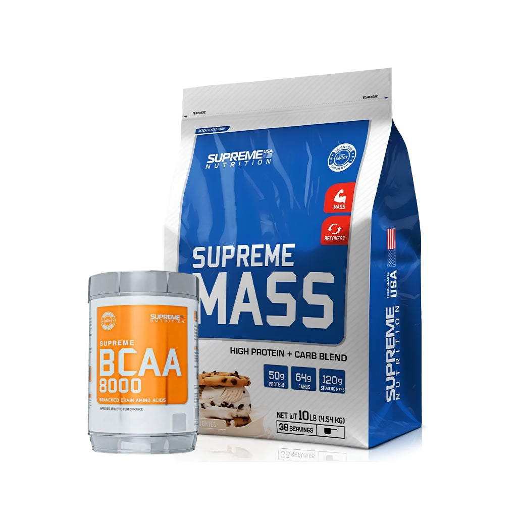 PACK GANADOR DE PESO BCAA 8000 + SUPREME MASS 10LB - SUPREME NUTRITION