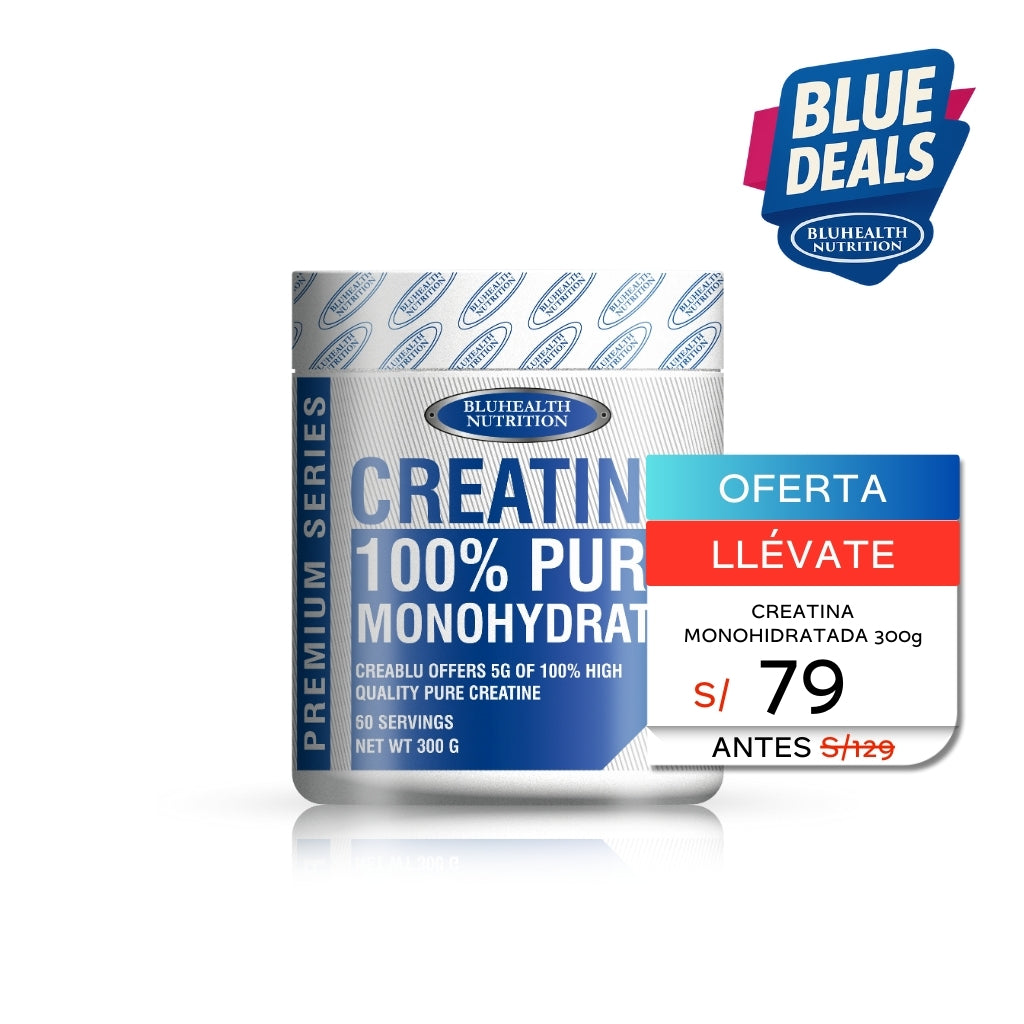 CREATINA MONOHIDRATADA 300G UNFLAVORED - BLUHEALTH NUTRITION
