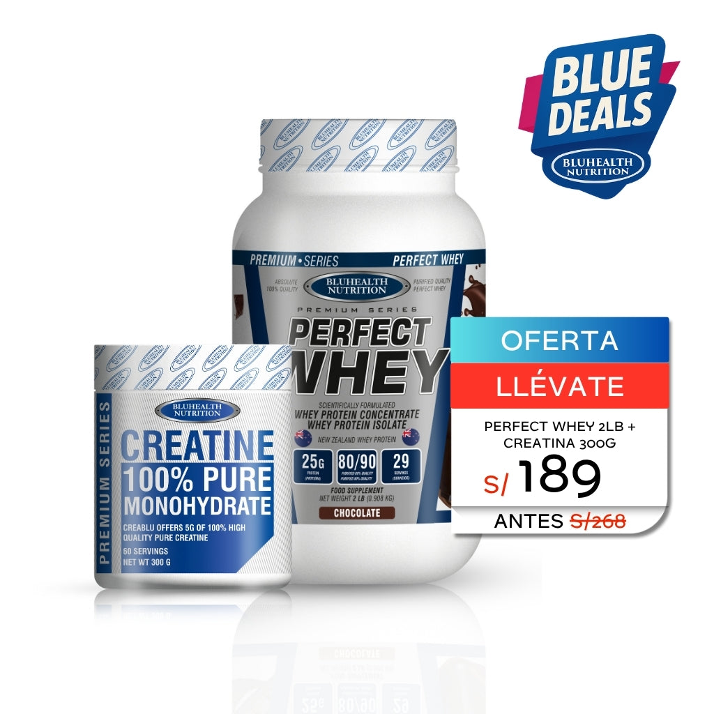PERFECT WHEY 2LB + CREATINA 300G - BLUHEALTH NUTRITION