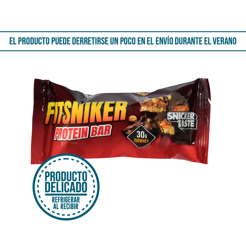 Barra de proteína Fitsniker sabor chocolate con maní y caramelo  - The FitMonster Factory