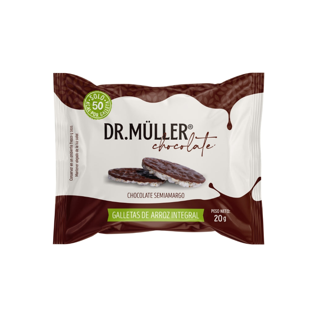 Galleta de arroz integral sabor chocolate semiamargo - Dr. Muller