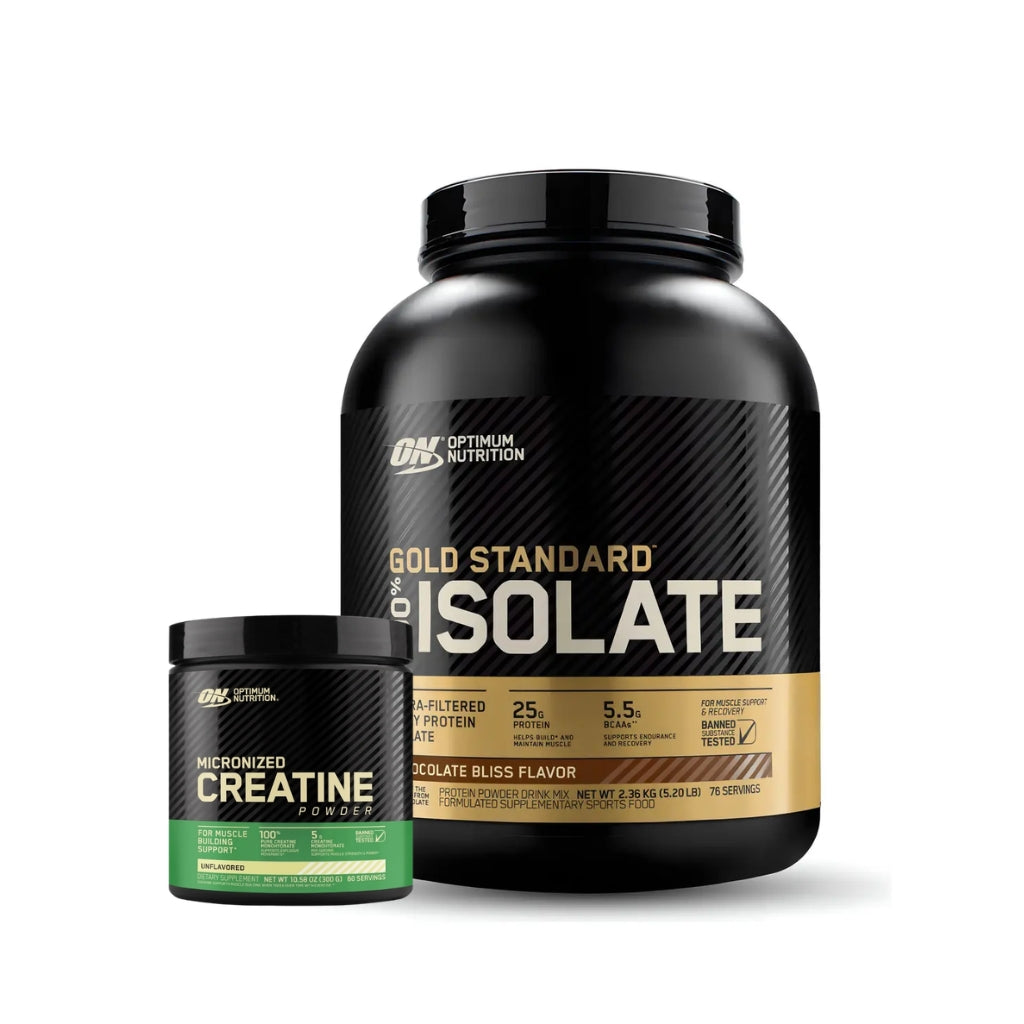 GOLD STANDARD 100% ISOLATE 5LB + CREATINA MONOHIDRATADA 300G - OPTIMUM NUTRITION