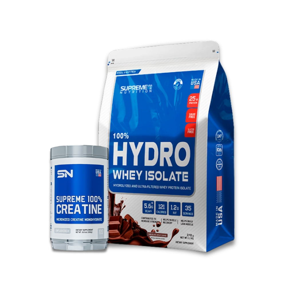 100% HYDRO WHEY ISOLATE 1,1KG + CREATINA MONOHIDRATADA 250G - SUPREME NUTRITION