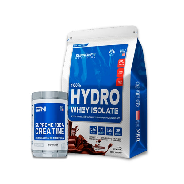 100% HYDRO WHEY ISOLATE 1,1KG + CREATINA MONOHIDRATADA 250G - SUPREME NUTRITION