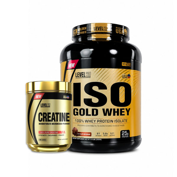 ISO WHEY GOLD PRO 5,5LB + CREATINA MICRONIZADA 500G - LEVEL PRO