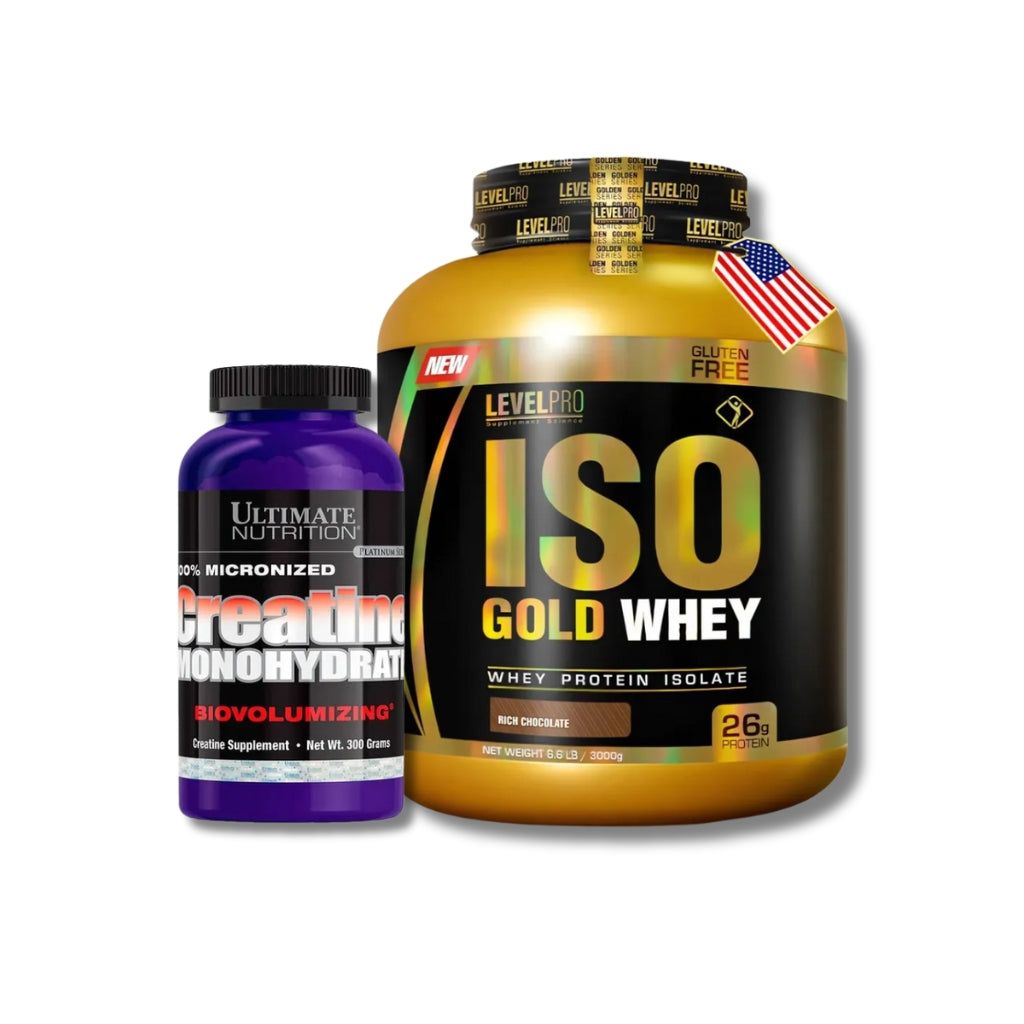 ISO WHEY GOLD PRO 3KG + CREATINA MICRONIZADA 300G ULTIMATE NUTRITION