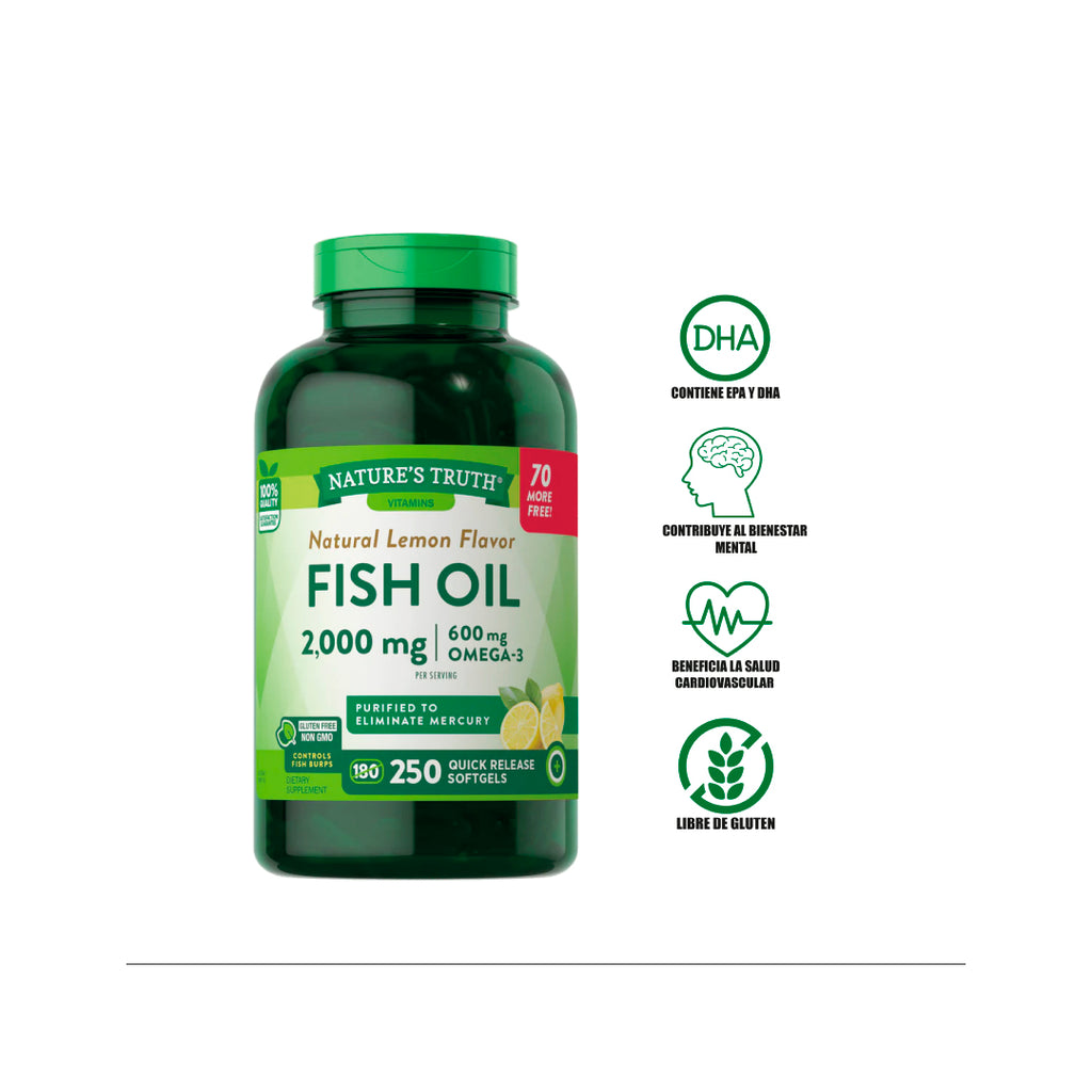 Fish Oil 2000 mg 250 cápsulas - Nature's Truth