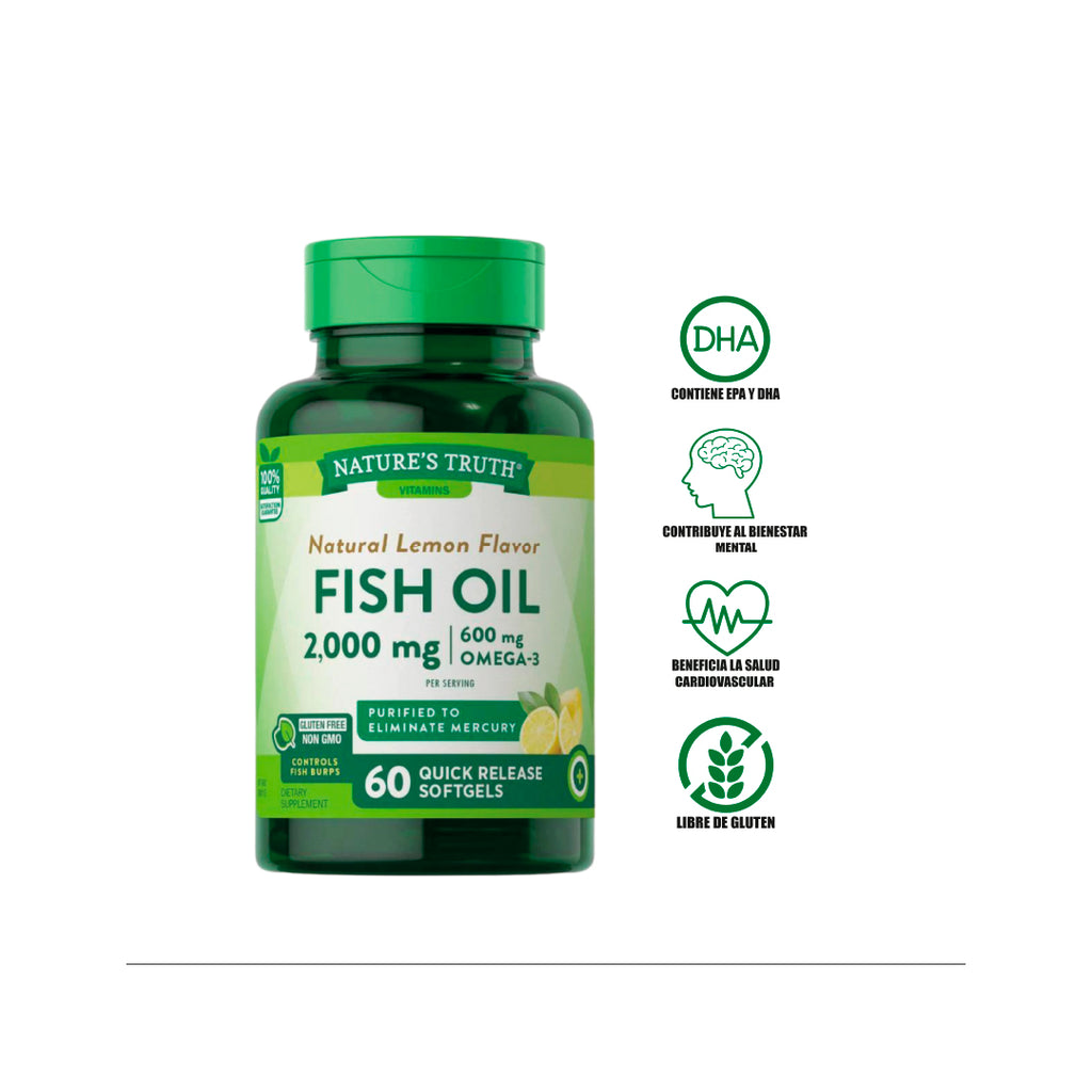 Fish Oil 2000 mg 60 cápsulas - Nature's Truth