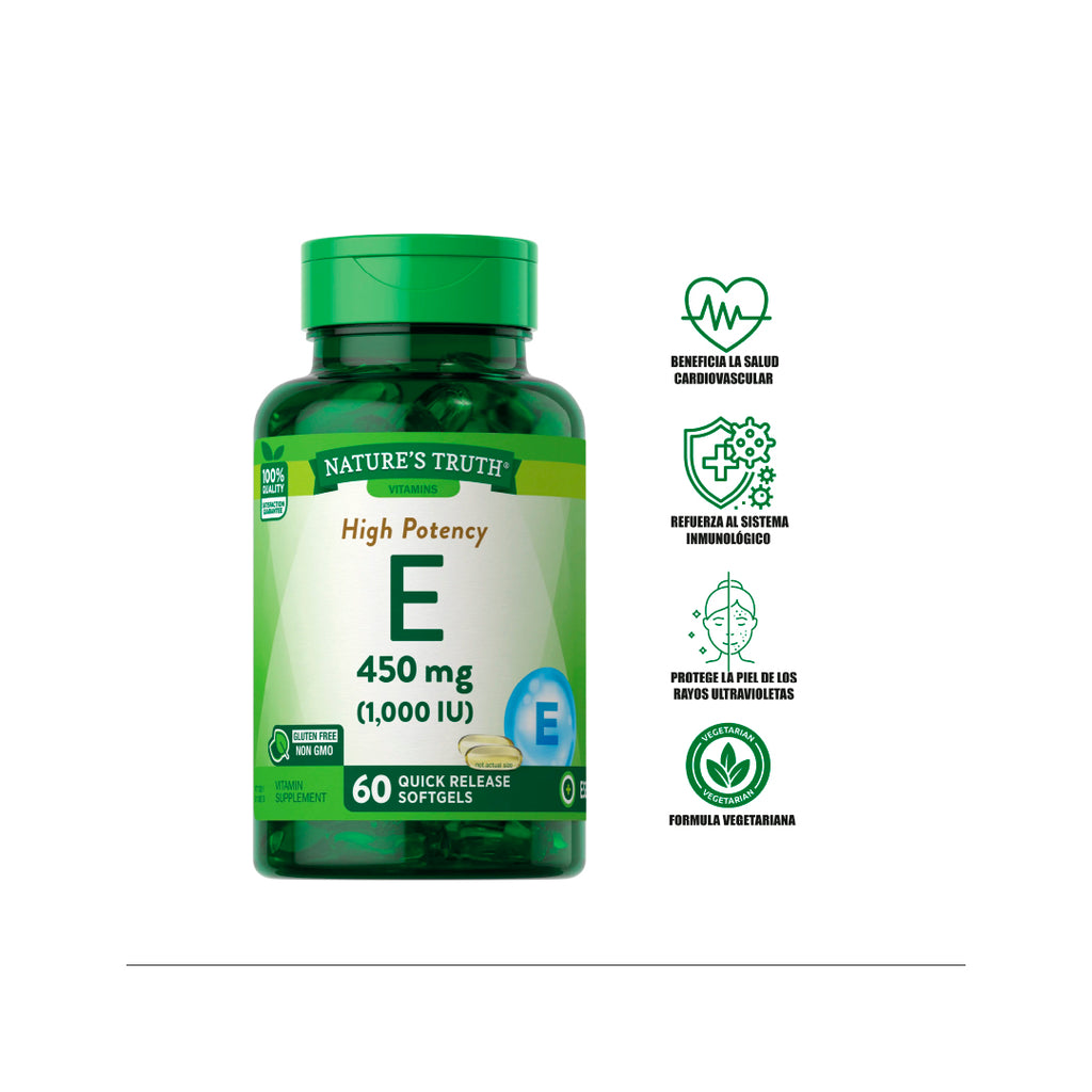 Vitamina E 1000 IU (450 mcg) 60 cápsulas - Nature's Truth
