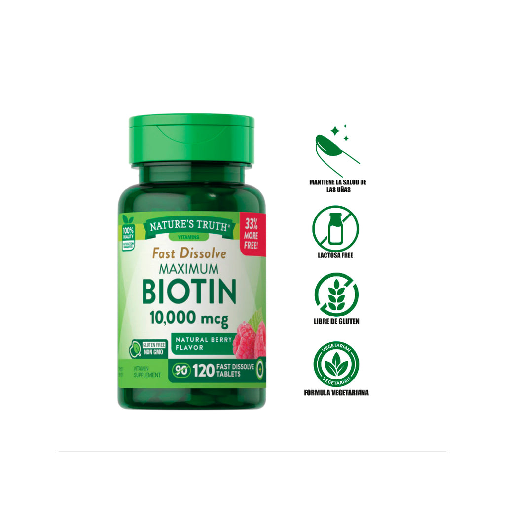 Biotin 10000 mcg 120 cápsulas - Nature's Truth