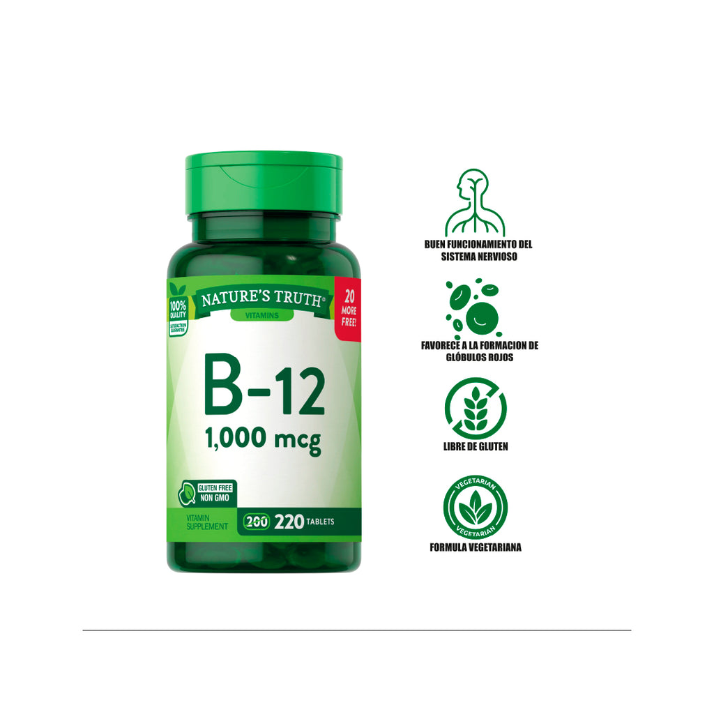 Vitamina B12 1000 mcg 220 cápsulas- Nature's Truth