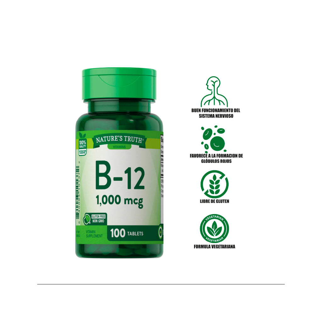 Vitamina B12 1000 mcg 100 cápsulas- Nature's Truth