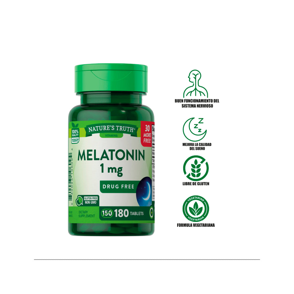 Melatonina 1 mg 180 cápsulas - Nature's Truth