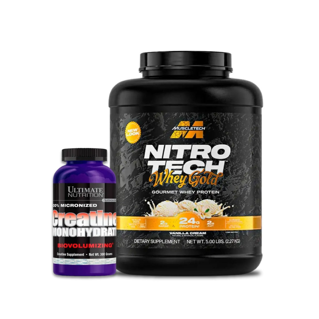 NITROTECH 100% WHEY GOLD 5,10 LIBRAS + CREATINA MICRONIZA ULTIMATE NUTRITION