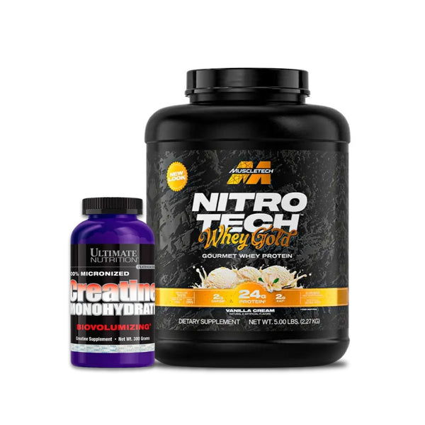 NITROTECH 100% WHEY GOLD 5,10 LIBRAS + CREATINA MICRONIZA ULTIMATE NUTRITION