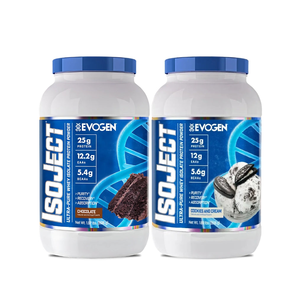 PACK ISOJECT WHEY ISOLATE COOKIES AND CREAM Y CHOCOLATE 2LB – EVOGEN