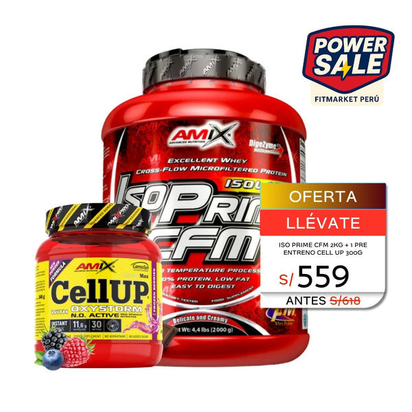 ISOPRIME CFM 2KG + PRE ENTRENO CELL UP 30 SERV - AMIX ADVANCE NUTRITION