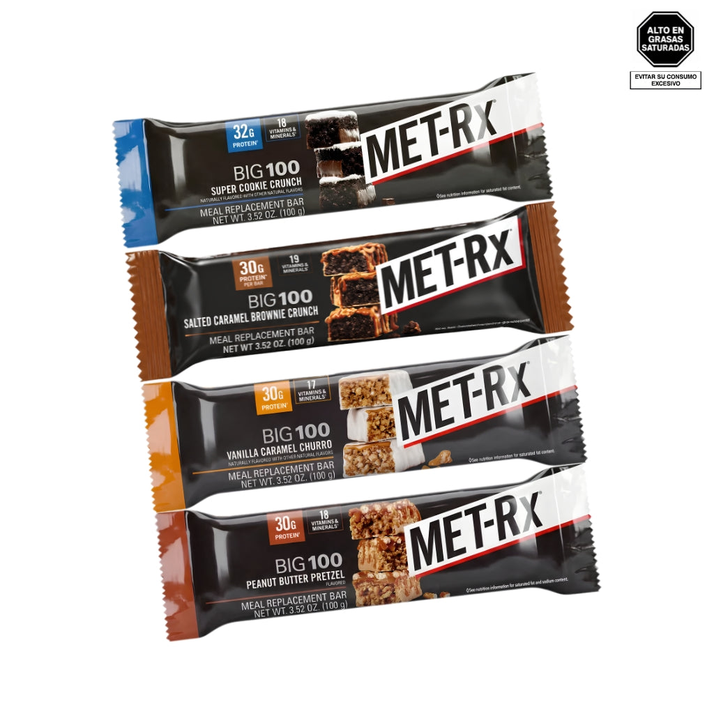 Pack 4 Barras de Proteína BIG100 100g - Met Rx