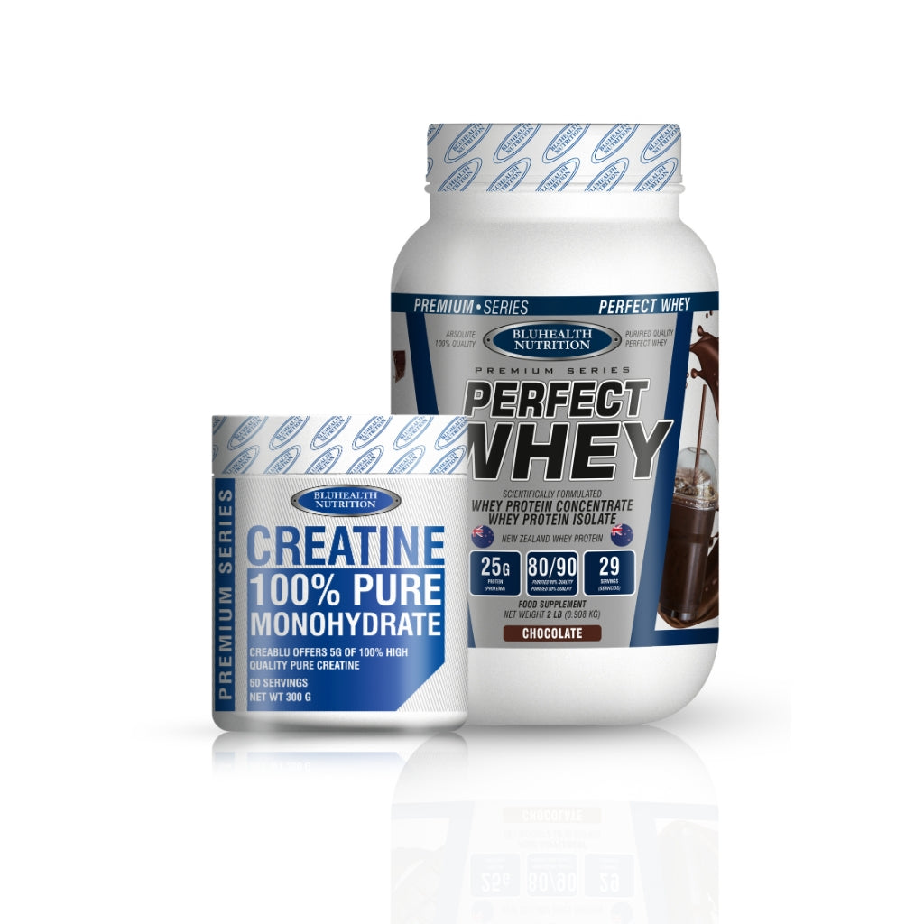 PERFECT WHEY 2LB + CREATINA 300G - BLUHEALTH NUTRITION