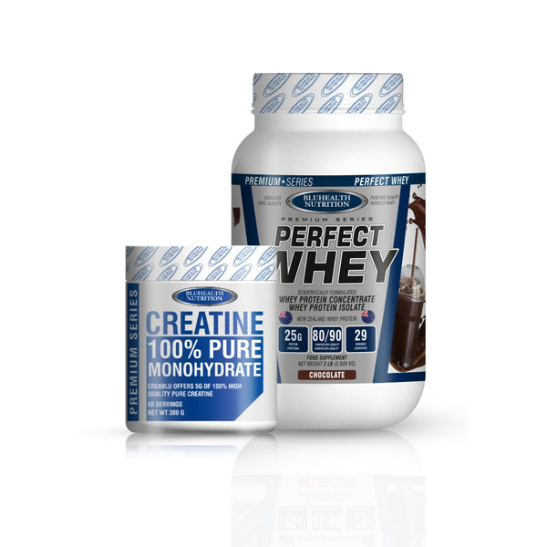 PERFECT WHEY 2LB + CREATINA 300G - BLUHEALTH NUTRITION