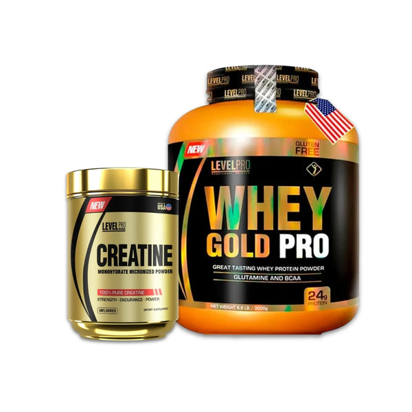 WHEY GOLD PRO 3KG + CREATINA MICRONIZADA 500G - LEVEL PRO