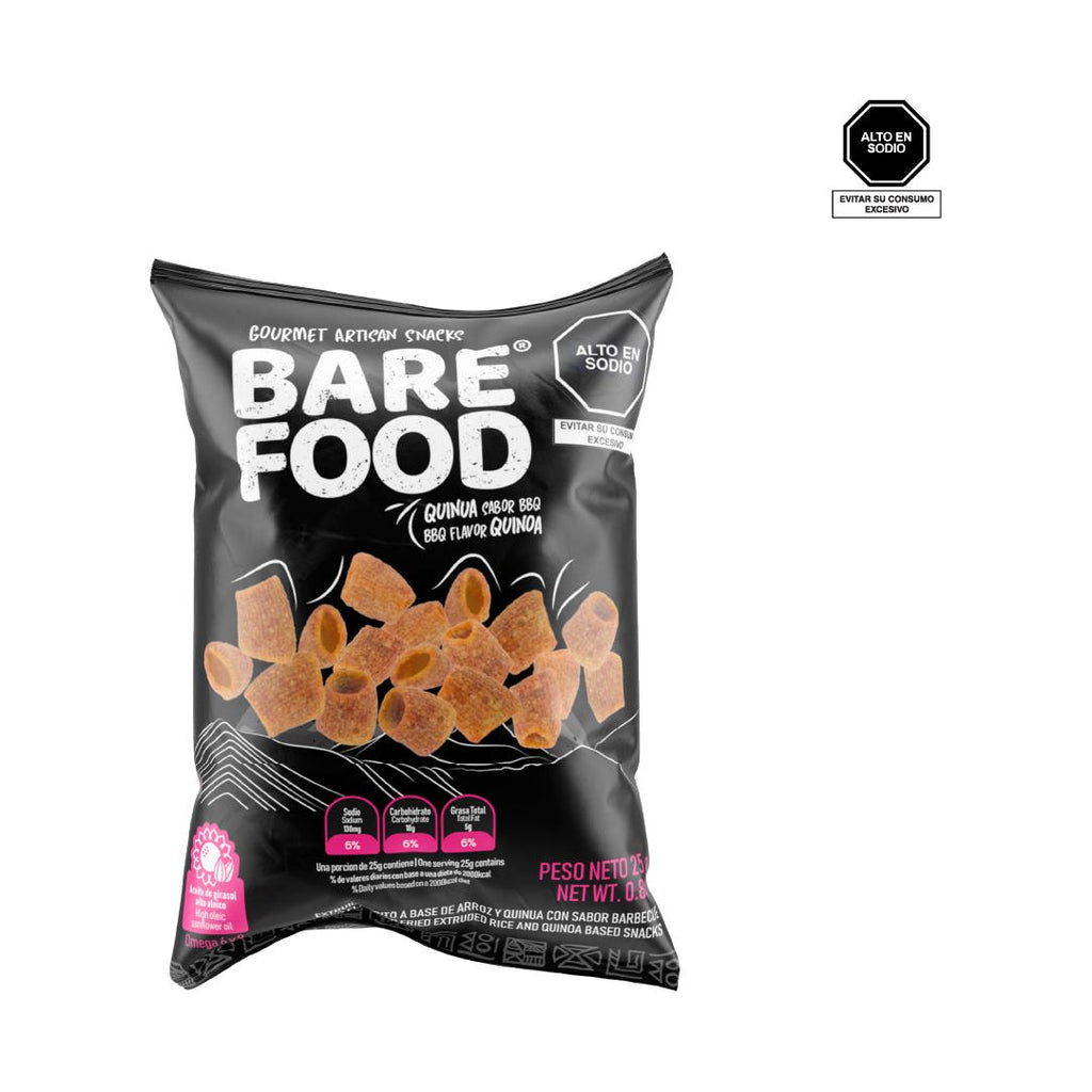 Chips gourmet de quinua sabor BBQ Bare Food