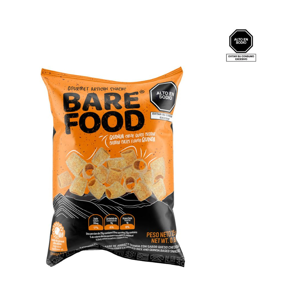 Chips gourmet de quinua sabor cheddar Bare Food