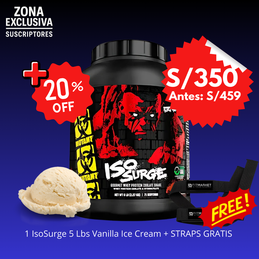 Promo IsoSurge 5 Lbs Vainilla Ice Cream + STRAPS GRATIS